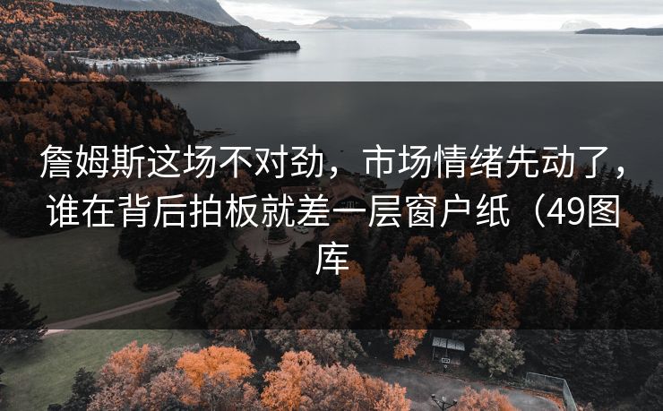 詹姆斯这场不对劲,市场情绪先动了,谁在背后拍板就差一层窗户纸(49图库 詹姆斯这场不对劲,市场情绪先动了,谁在背后拍板就差一层窗户纸(49图库